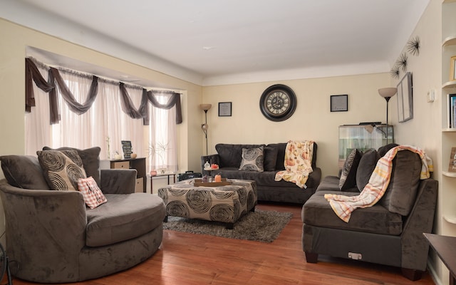 living room featuring hardwood / wood-style floors