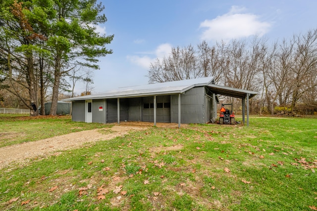 exterior space with a lawn