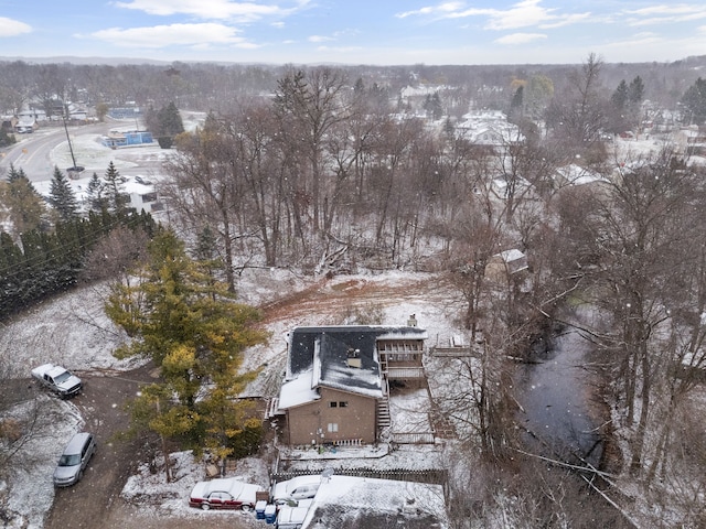 view of snowy aerial view