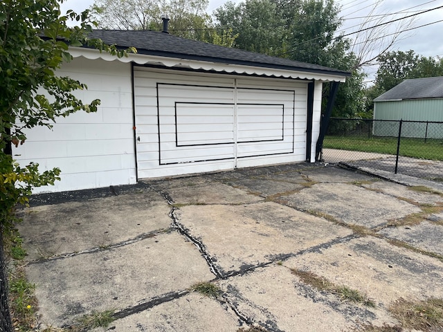 view of garage