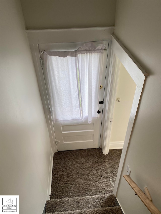 doorway with carpet