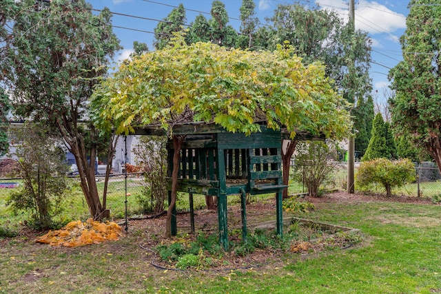 view of play area with a yard