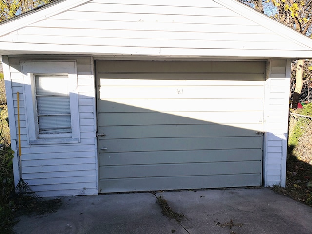 view of garage