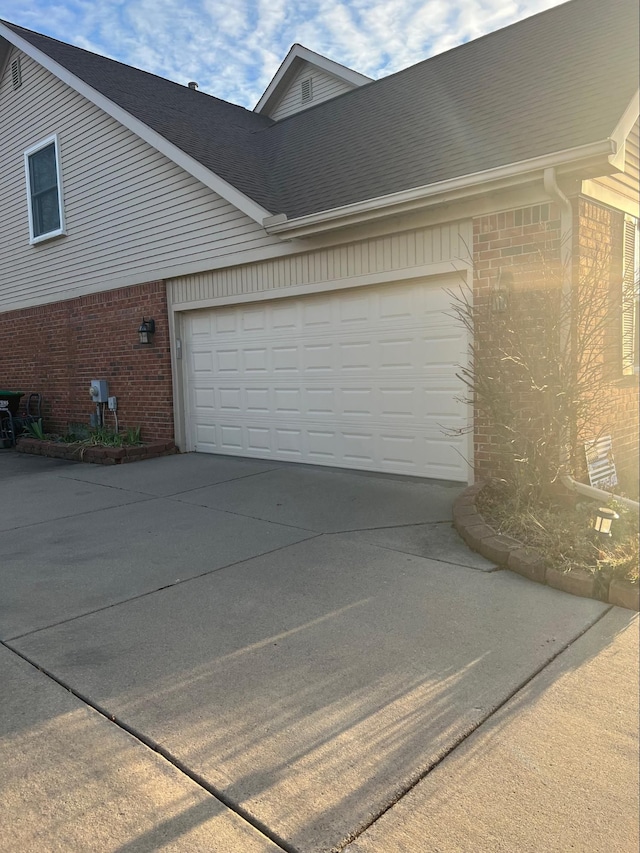 view of garage