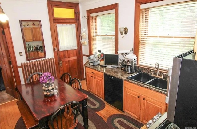 90 Edison St, Detroit, MI 48202 - kitchen with dishwasher, a sink, light wood-style floors, and healthy amount of natural light