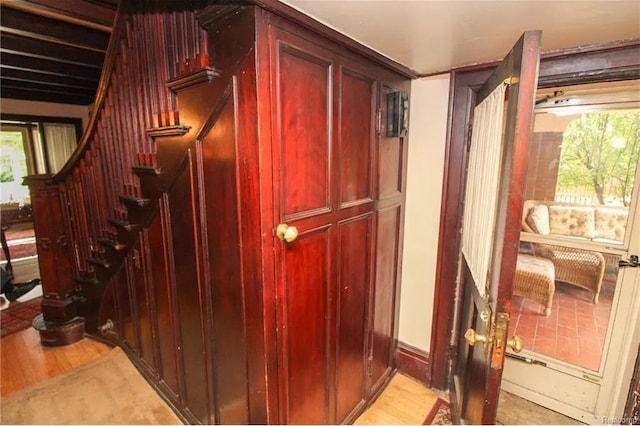 interior space featuring light wood-type flooring