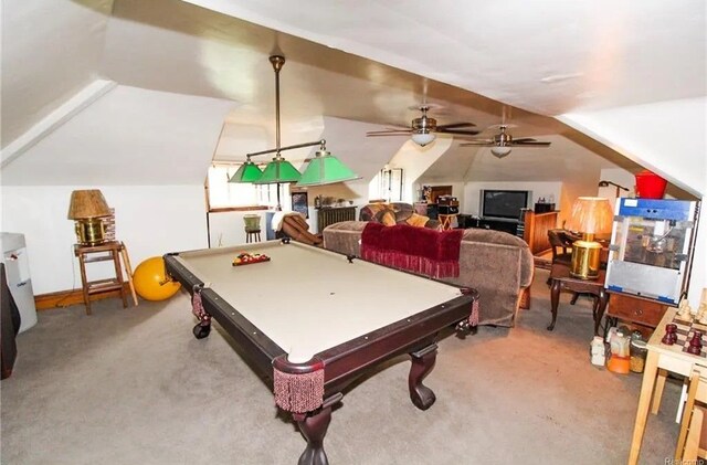 90 Edison St, Detroit, MI 48202 - rec room featuring carpet, pool table, and ceiling fan