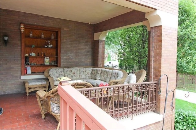 view of patio with a porch