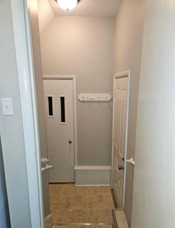 bathroom with wood-type flooring