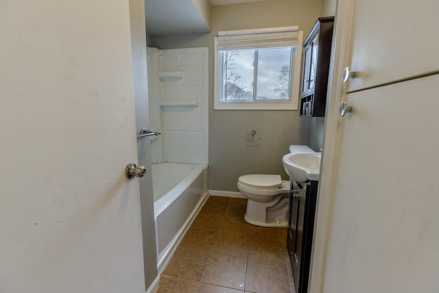 bathroom featuring tile patterned floors, vanity, and toilet