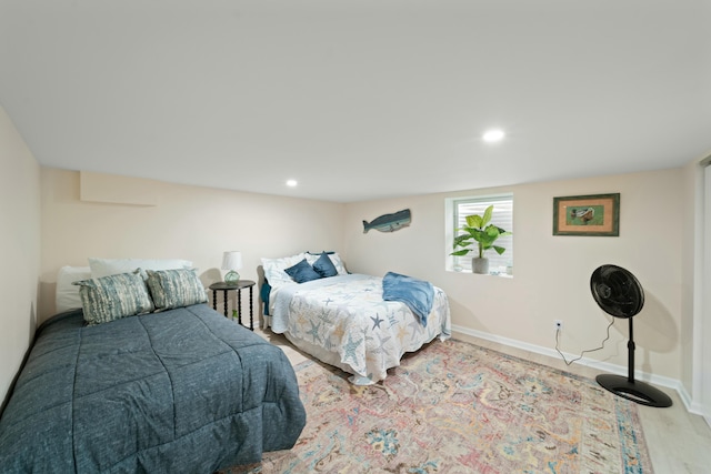 bedroom featuring light hardwood / wood-style floors