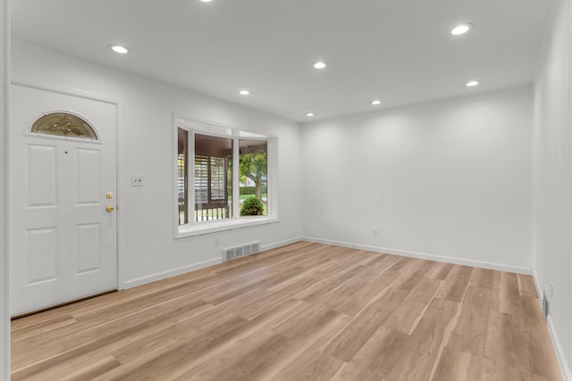 foyer featuring light wood-type flooring