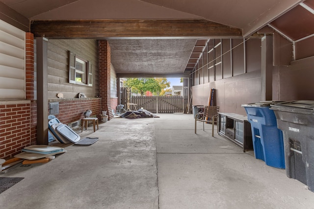 view of patio featuring a carport