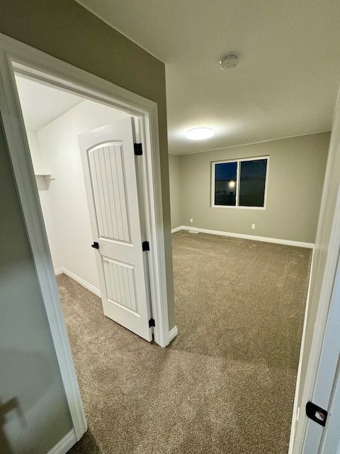 corridor with carpet floors