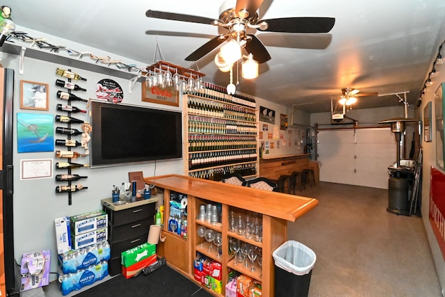 playroom with concrete floors