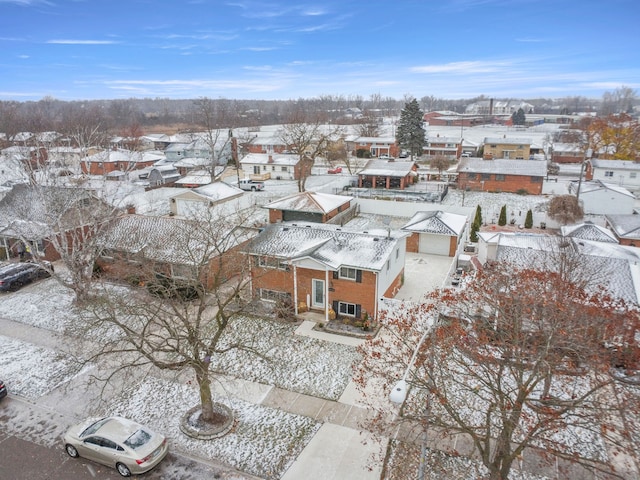 view of snowy aerial view