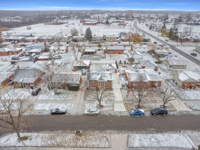 view of snowy aerial view