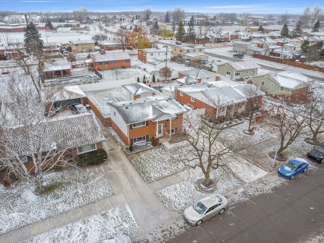 view of snowy aerial view