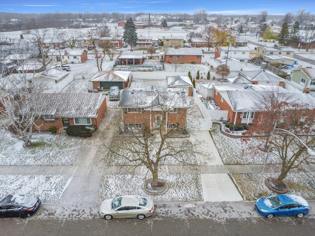 view of snowy aerial view