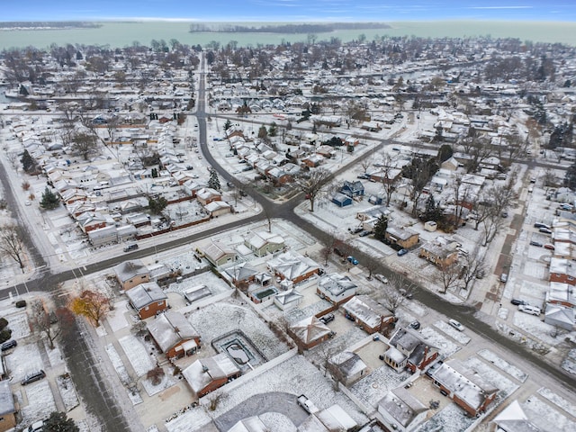 view of snowy aerial view