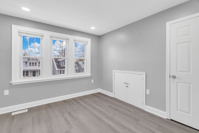 empty room featuring light hardwood / wood-style flooring