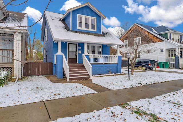 bungalow featuring a porch