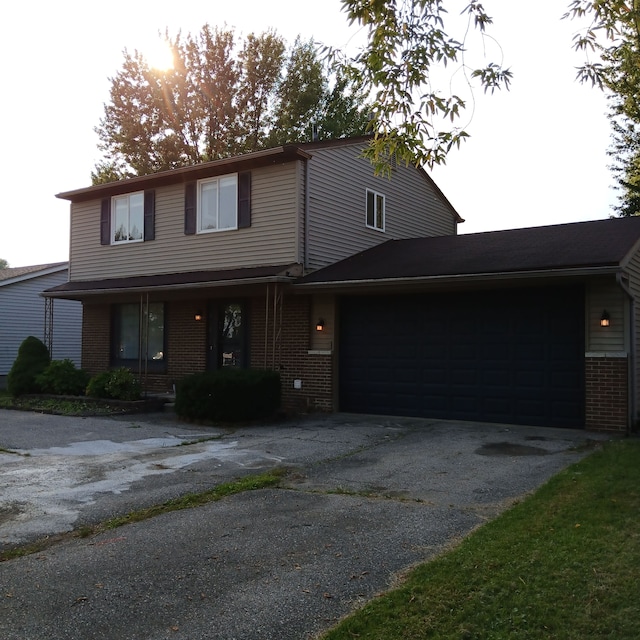 view of property with a garage