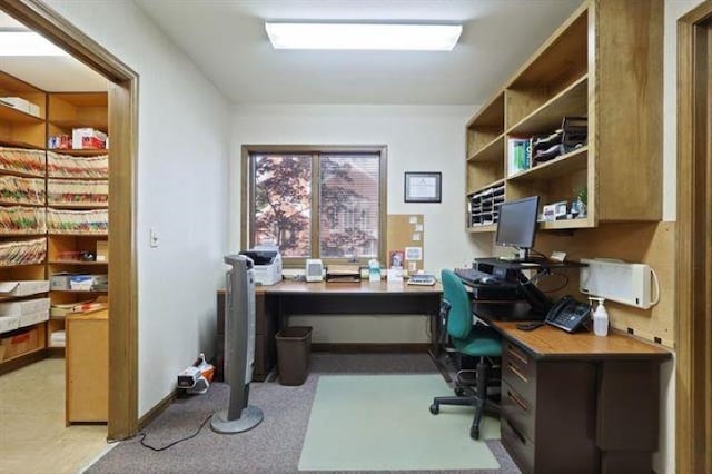 view of carpeted office space