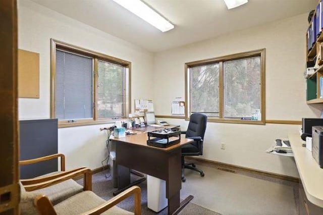 view of carpeted office