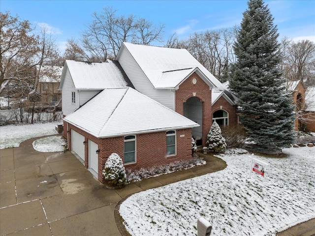 view of front of house with a garage