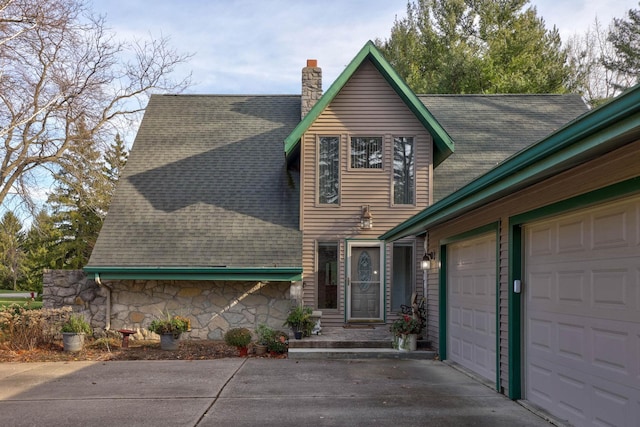 view of front of home featuring a garage