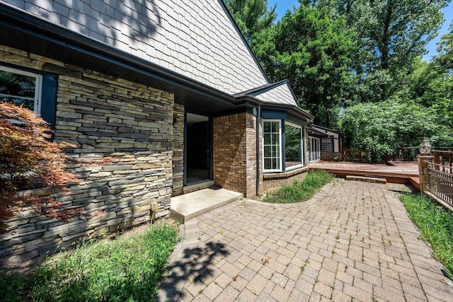 view of patio / terrace featuring a wooden deck