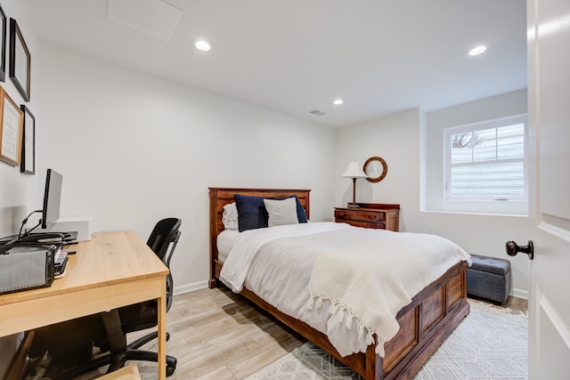 bedroom featuring light hardwood / wood-style flooring