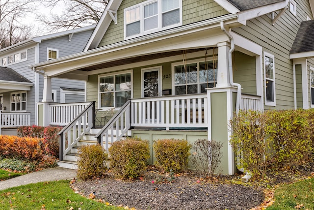 view of front facade featuring covered porch