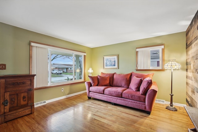 living room with wood-type flooring