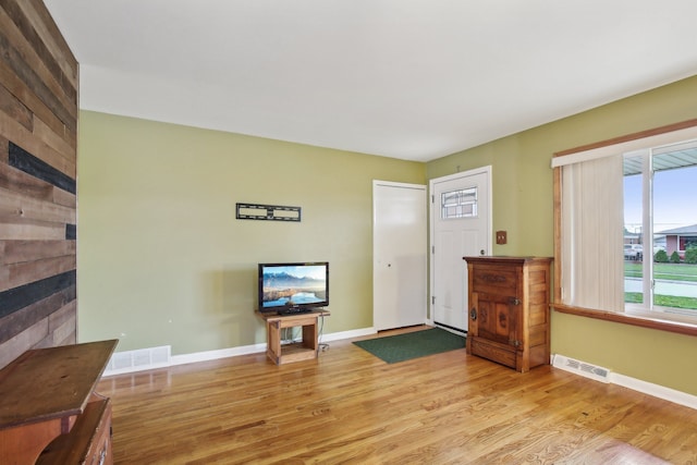 living room featuring light hardwood / wood-style floors