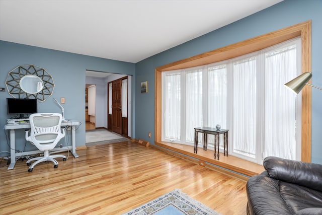 office featuring hardwood / wood-style flooring