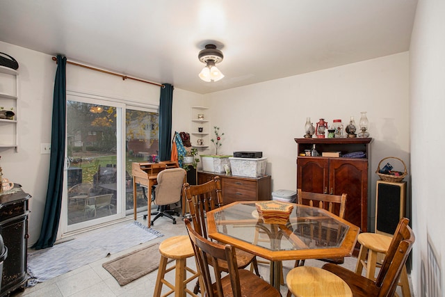 view of tiled dining area