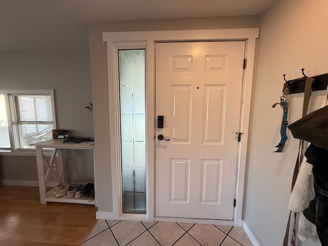 foyer entrance featuring light hardwood / wood-style floors