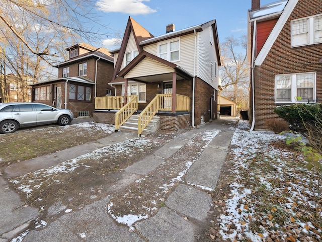 16162 Normandy St, Detroit, MI 48221 - view of front of home with brick siding and a chimney