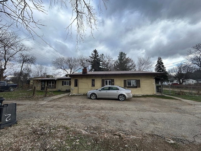 view of single story home