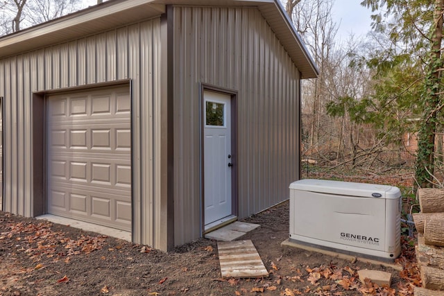 view of outdoor structure featuring a garage