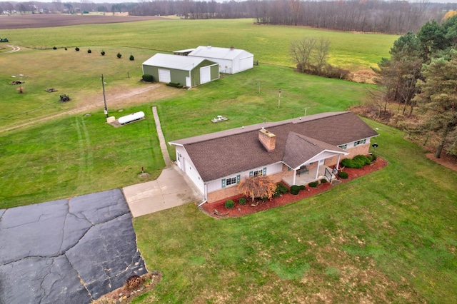 drone / aerial view featuring a rural view