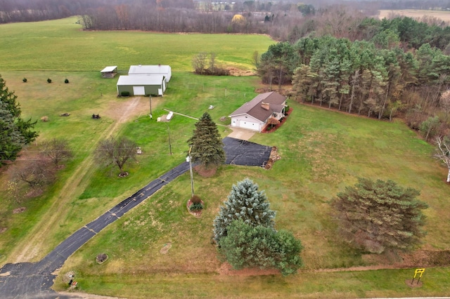 bird's eye view with a rural view