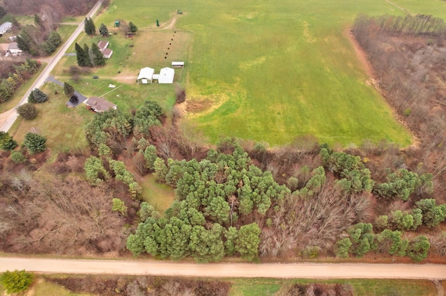 drone / aerial view with a rural view