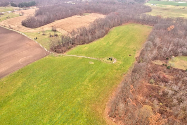 bird's eye view with a rural view