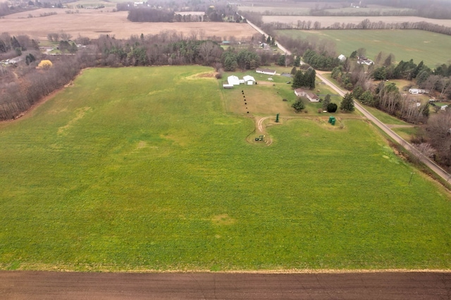 bird's eye view with a rural view