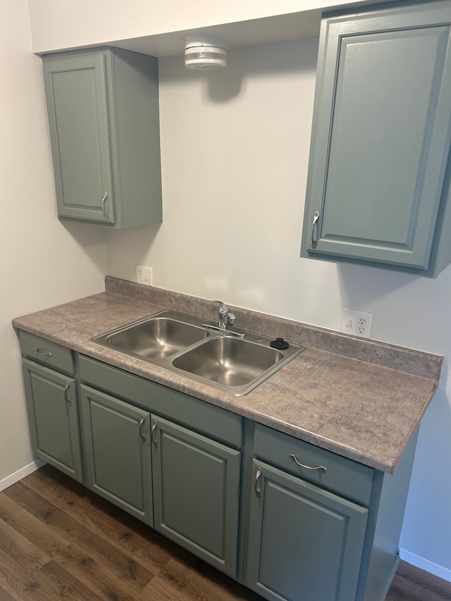 kitchen featuring sink and dark wood-type flooring