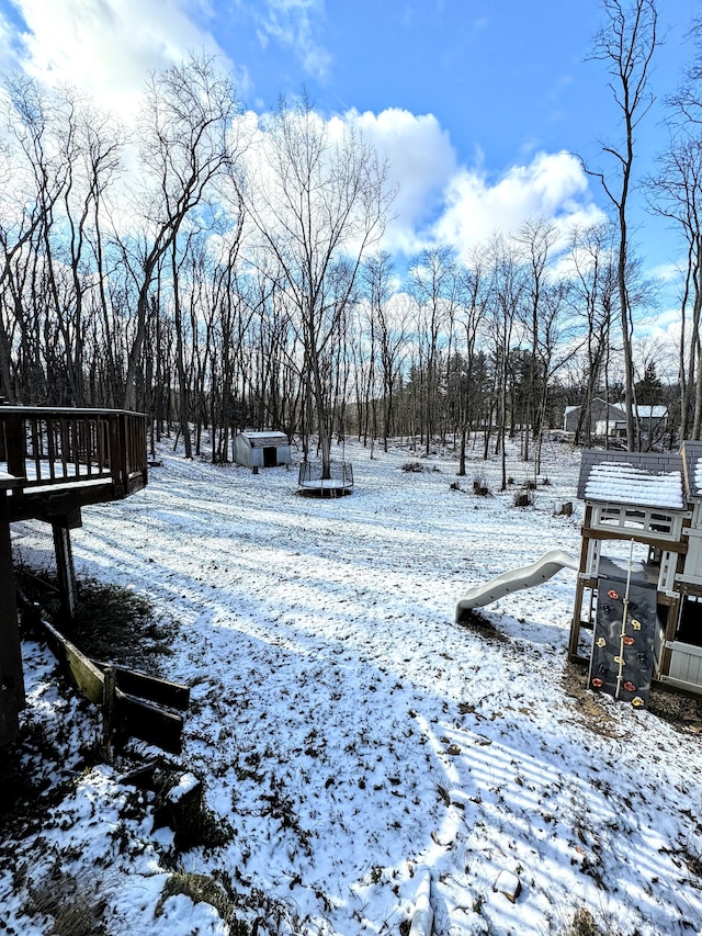 view of snowy yard