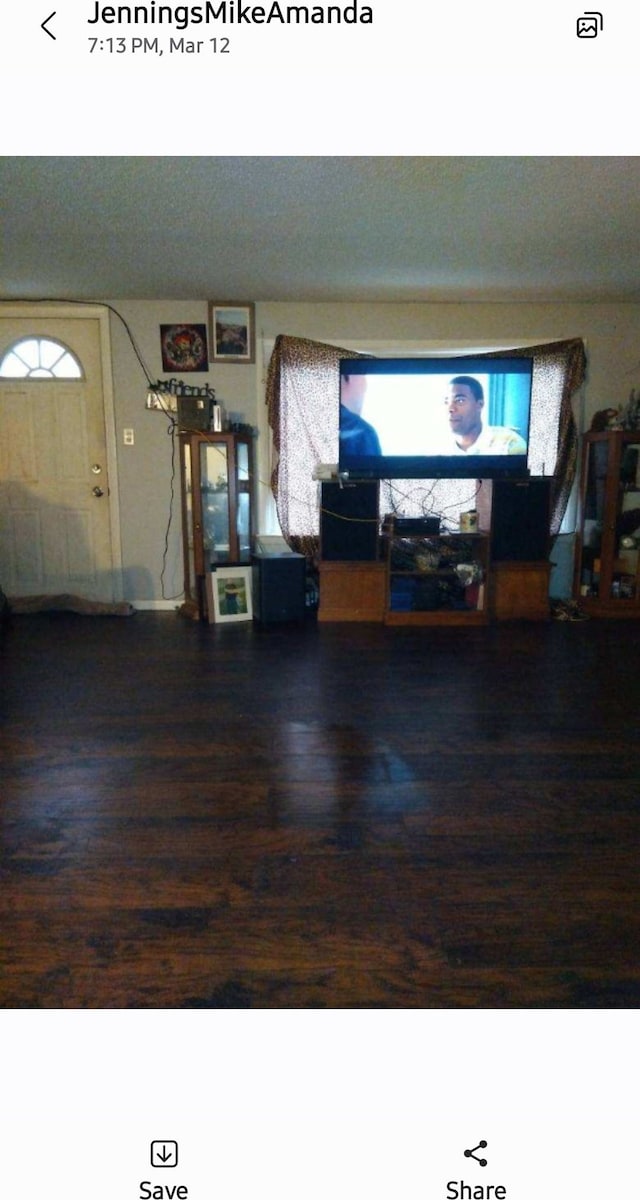 living room with hardwood / wood-style flooring